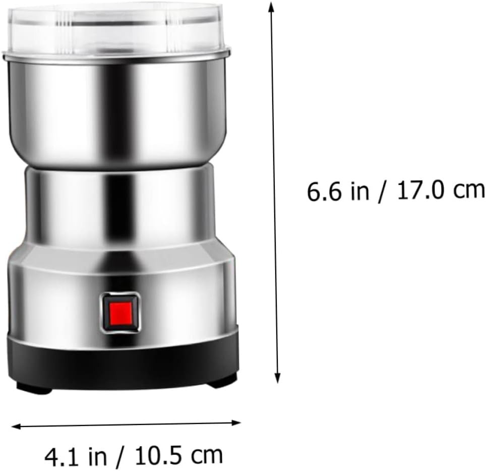 BESTYASH Stainless Steel Household Grinding Machine for Spices and Grains Ultra-Fine Powder Mill Compact Design for Home Use Silver