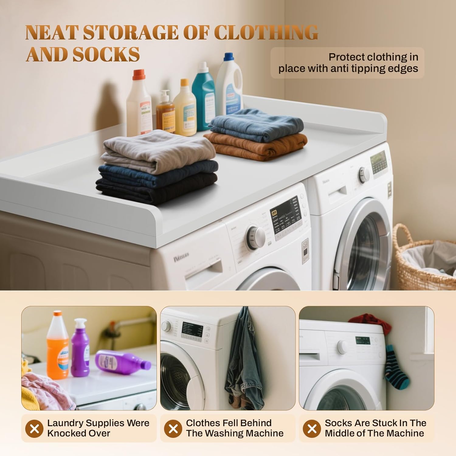 GCCSJ Washer Dryer Countertop, 54