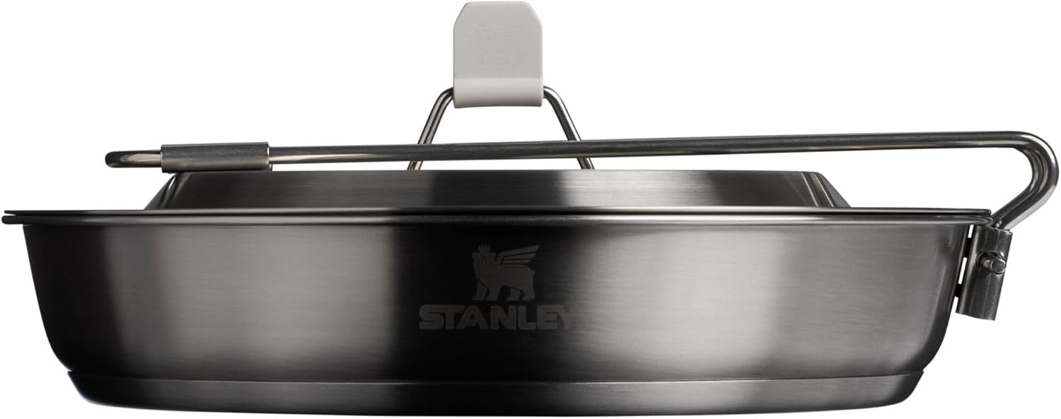 STANLEY Wildfare Pro 15-Piece Stainless Steel Fry Pan Cook Set | 8.75 in Fry Pan with Fold & Lock Handle | Plates and Utensils | Camping Essentials for Your Camp Kitchen | BPA-Free