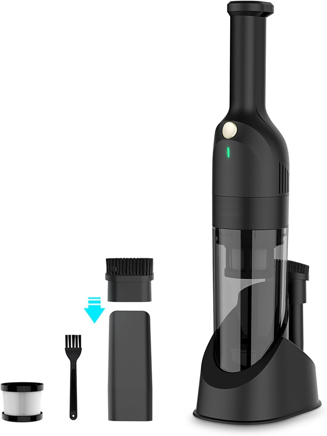 Handheld Vacuum Cordless, Rechargeable Car Vacuum Cleaner with 30 Mins Runtime, Mini Hand Vacuum with 10000 Pa Powerful Suction, Portable Hand Held Vacuum for Car Pet Hair Hardwood Floor Home (Dark)