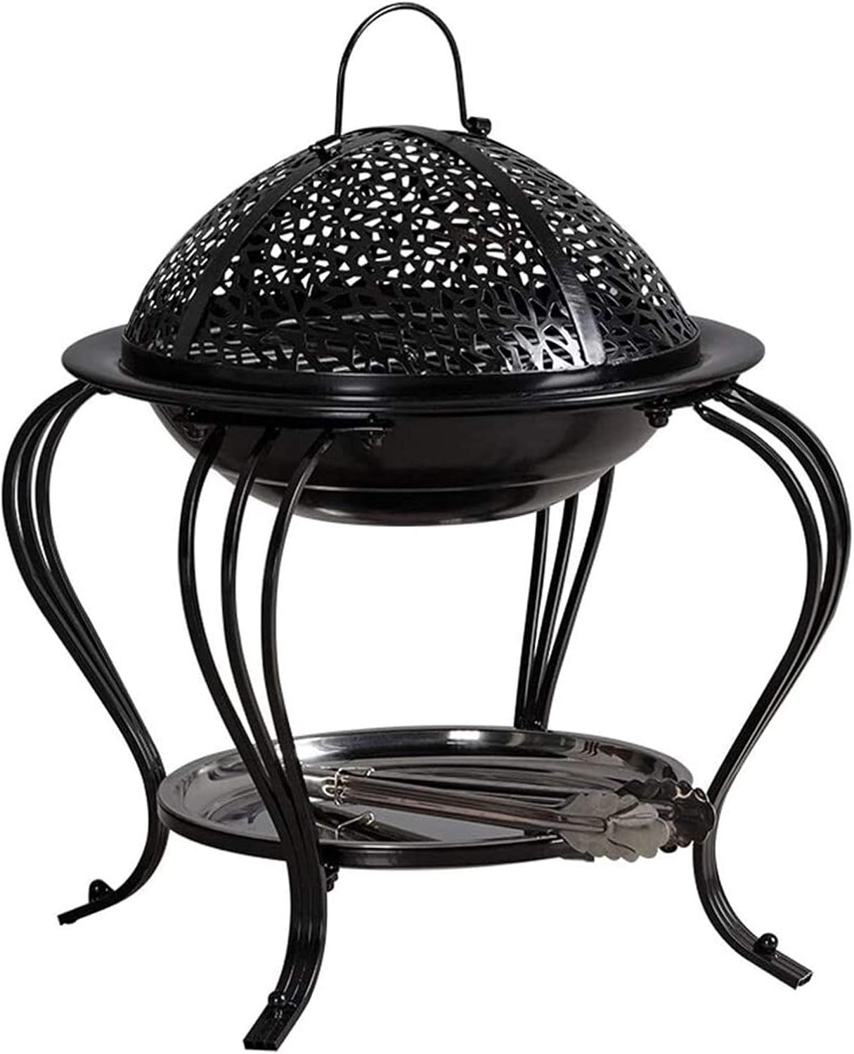 Outdoor Fire Pit Outdoor Fire Large Bonfire Wood Burning Patio Coal Grill Firepit for Outside Grill Charcoal Smokeless Grill with Spark Screen