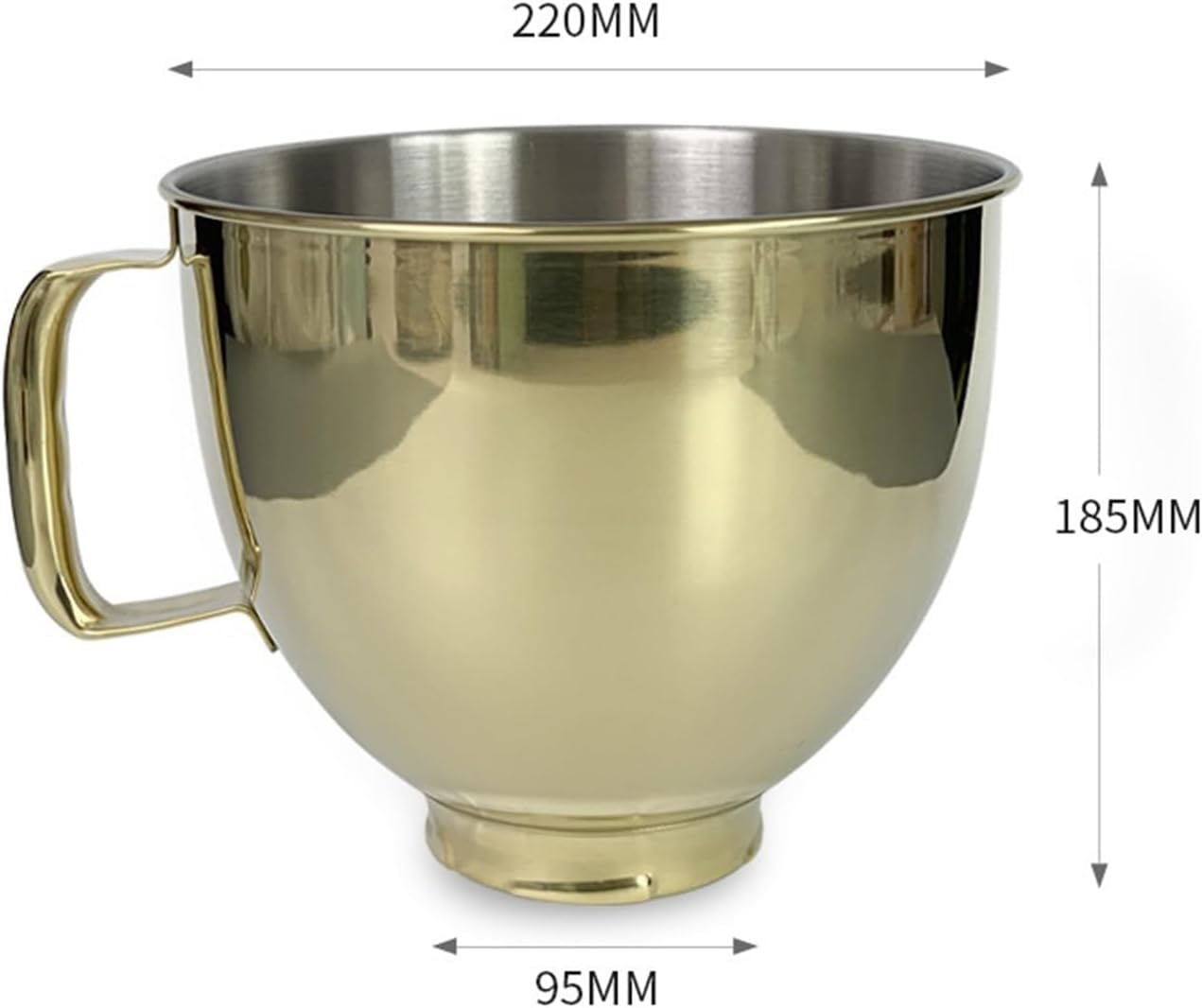 Special Accessories For Household Cooking Machines Mixing Bowl Matching Egg Beater Baking(Gold)