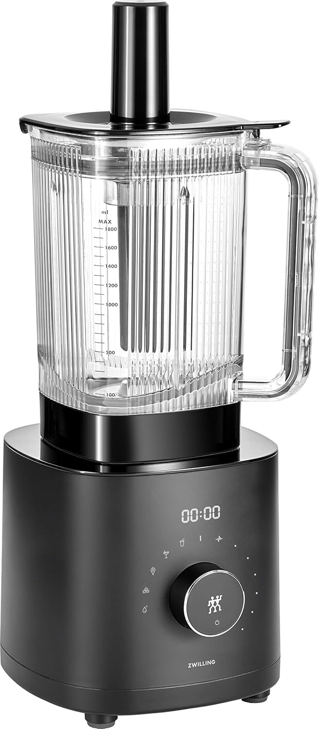 ZWILLING ENFINIGY Powerful Blender, 1.8 Litres, Mixer with Stainless Steel Winglet Blade and 1600 Watt Powerful Motor, Black