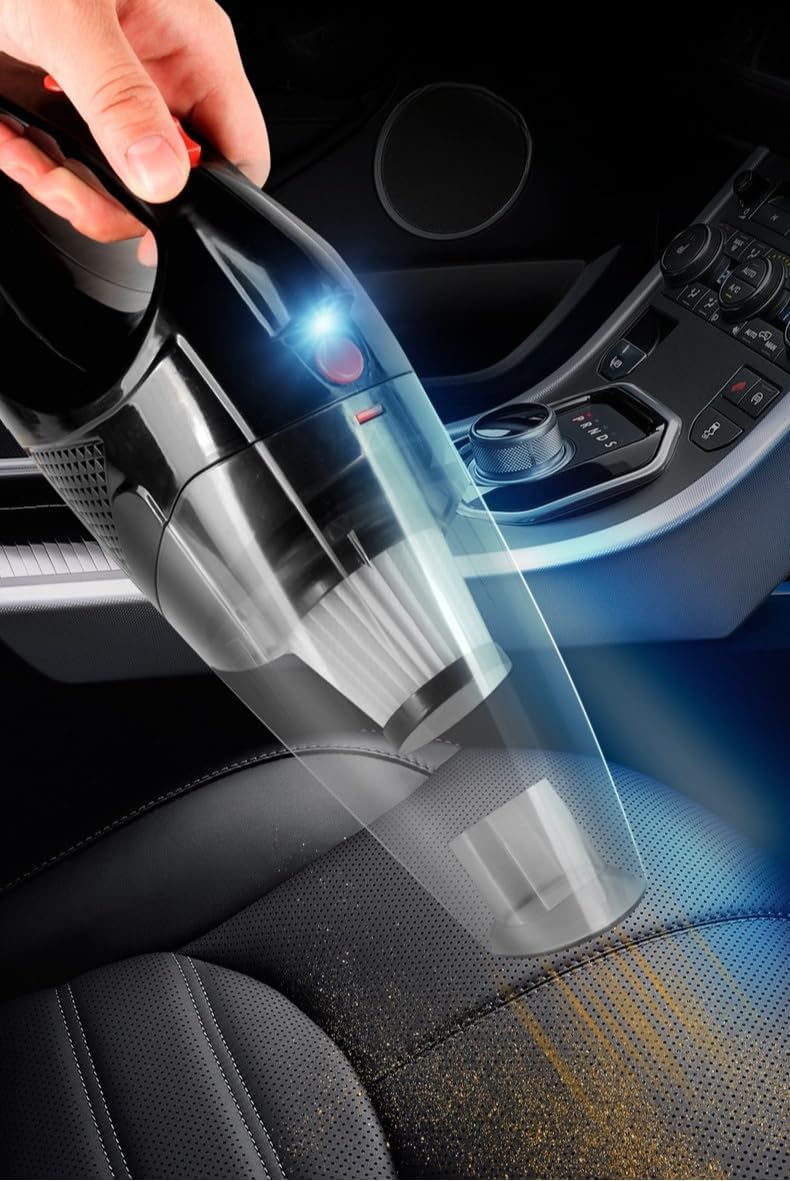 ORVIOM Ultra-Powerful Cordless Handheld Vacuum with LED Light and Quick-Charging Function Portable Vacuum for Wet & Dry Lightweight and Quiet