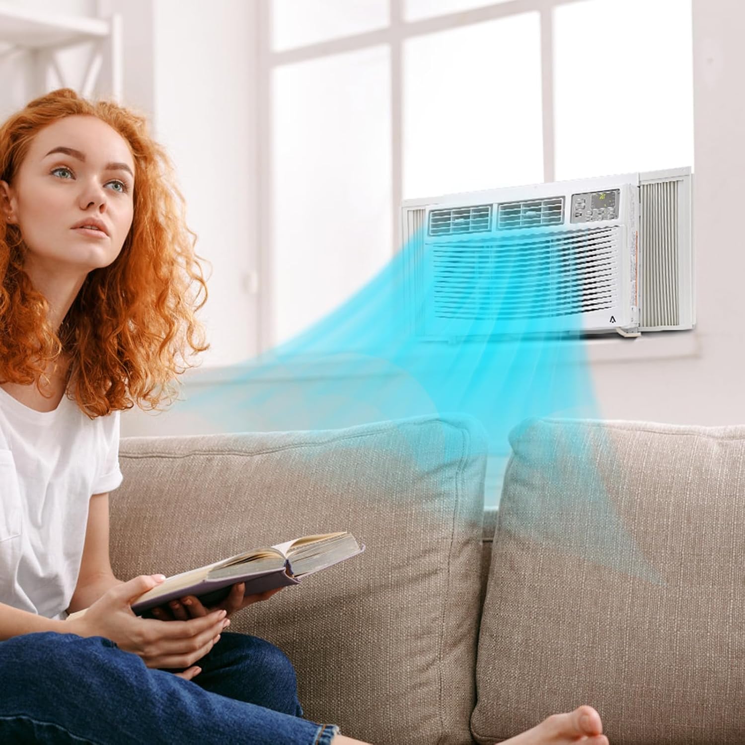 Window Air Conditioner, 10,000 BTU, Cools 450 Sq.ft, 3 Cooling & Fan Speeds, Window AC with Remote/App Control, Energy Saving, 110-115V