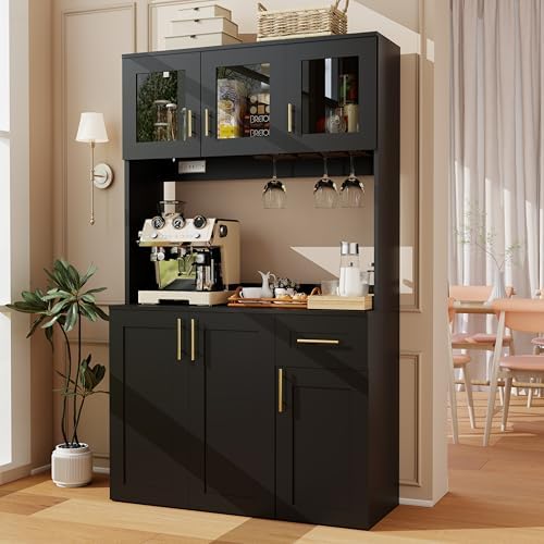 Kitchen Pantry Cabinet with Hutch: 71