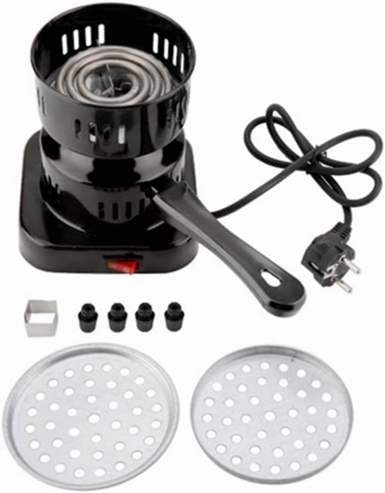 Charcoal Starter Set for Hookah Shisha Nargila BBQ Fire – Multipurpose Stainless Steel with Fast Heating Technology for Electric Burner Porcelain Coating