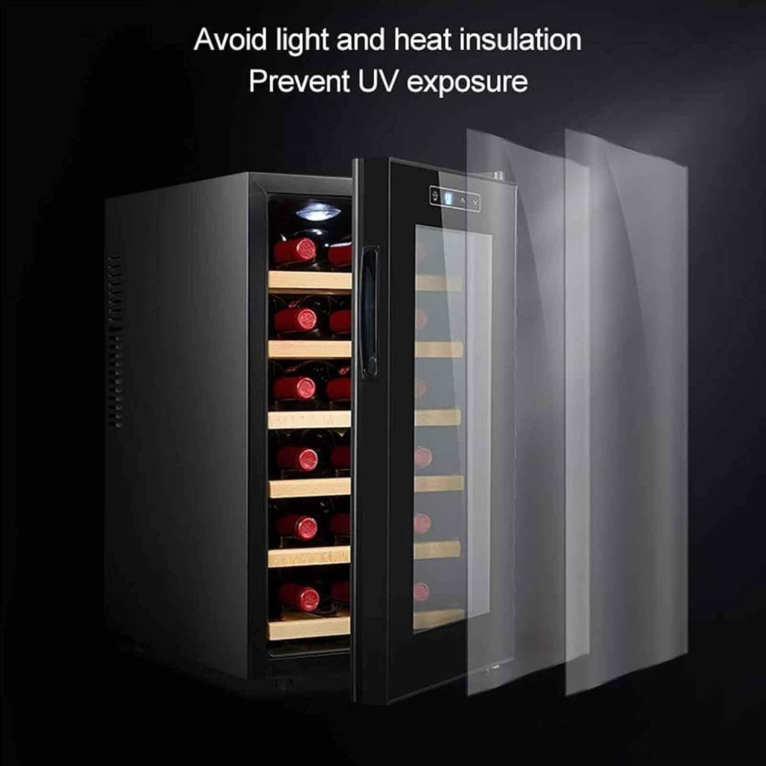 Beverage Refrigerator and Wine Cooler, Digital Temperature Control, LED Lighting, 16/18 Bottle Capacity, Free-Standing Fridge for Wine, Beer and Beverages