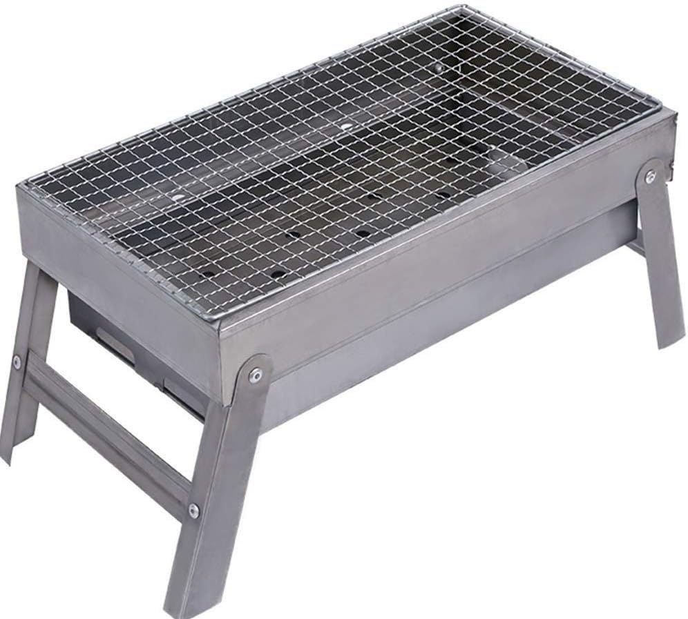 Stainless Steel BBQ Charcoal Grill Portable Folding Outdoor Barbecue Griddle Cooking Appliance for Camping Tailgating Backpacking Hiking Picnic