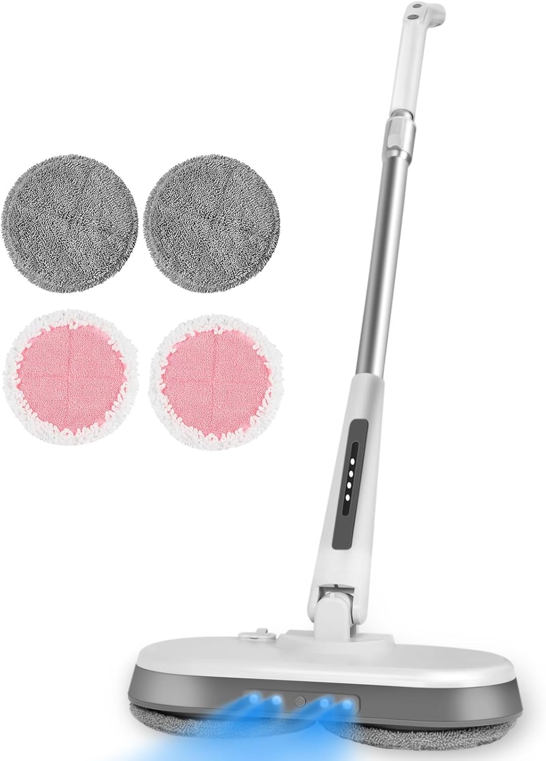 Cordless Electric Mop, Electric Spin Mop with LED Headlight and Water Spray,60 Mins Spin Power Scrubber Mops for Floor Cleaning,2000mAh Battery,350ml Water Tank,Standing Storage,Light Weight