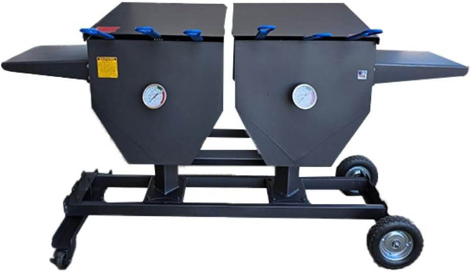 R&V WORKS FF6 17-Gallon 6-Basket Fryer Carbon Steel Material With Two 8.5-Gallon Fry Pots