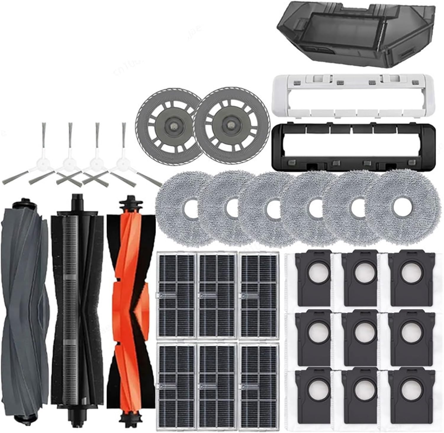 Compatible For Dreame， L10S Pro Ultra Heat, X30 Ultra, X30 Pro Plus Spare Parts Accessories Brush Filter Mop Cloth Dust Bags(Orange)