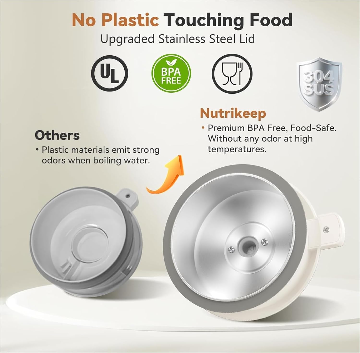 8-in-1 Nut Milk Maker Machine, 50oz Automatic Plant-Based Milk Maker with Delay Start, Keep Warm & Self Cleaning, Stainless Steel Blender for Almond, Oat, Soy & Non-Dairy Drinks(White)