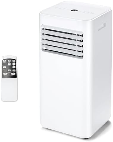 LDAILY 4 in 1 Portable Air Conditioner, 8000 BTU AC Unit with Cooling, Fan, Dehumidification, and Standby Mode for Bedroom, Living Room, Office, White