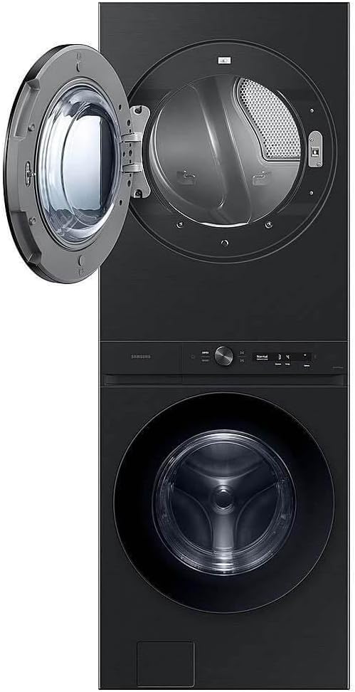 Samsung WH46DBH500EV 4.6/7.6 Cu. Ft. Brushed Black Bespoke AI Stacked Washer/Dryer