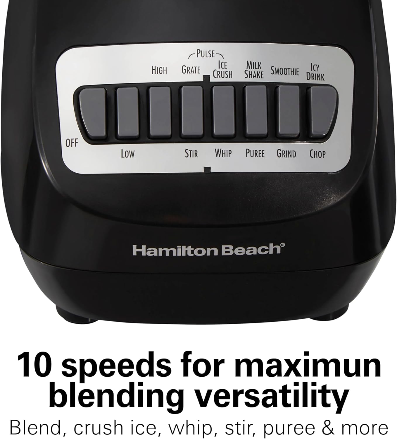 Hamilton Beach 56 Ounce 650W 10 Speed & Pulse Countertop Smoothie Blender, Black