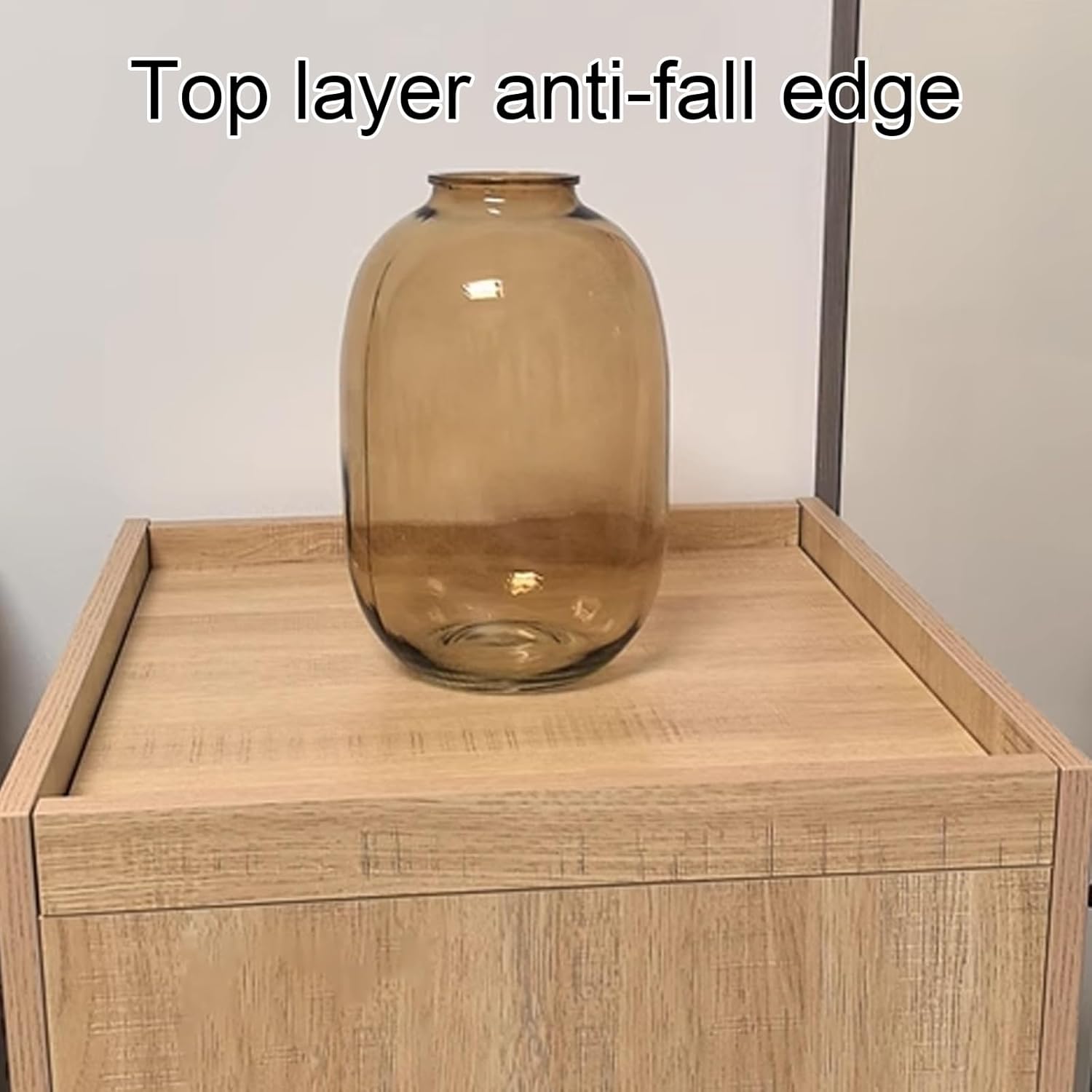 Sweeping Robot Storage Rack Wooden Modern Hiding Robot Vacuum Cabinet Pull-Out Top Panels Small Spaces Bedside Table for Home Office Bedroom 50 * 50 * 60cm(Natural)