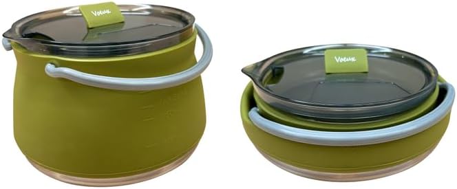 Marine Shoji Collapsible Silicone Kettle, Khaki