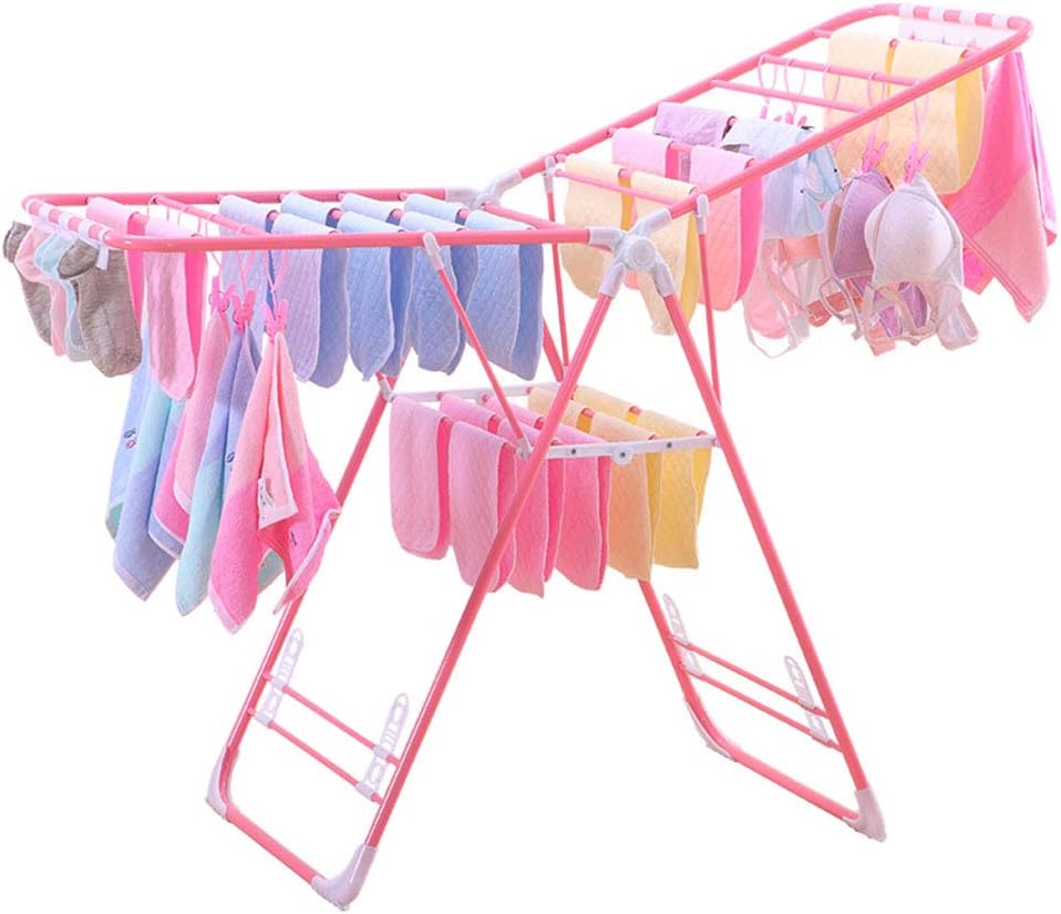 Laundry Rack, Airer-T-Model Foldable Clothes Airer, Clothes Airer Maximum Loading Capacity 50 Kg