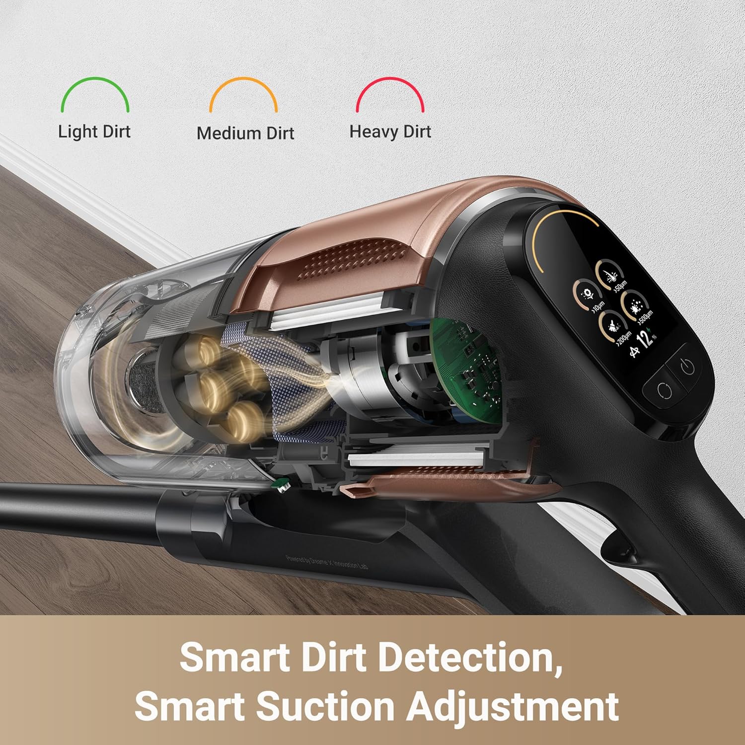 DREAME Z20 Cordless Vacuum Cleaner, Smart Vacuum Cleaner with 250AW Powerful Suction, Up to 90 Minutes Runtime, Versatile for All Surfaces, Handheld Feature for Hard Floors, Carpets & Sofas