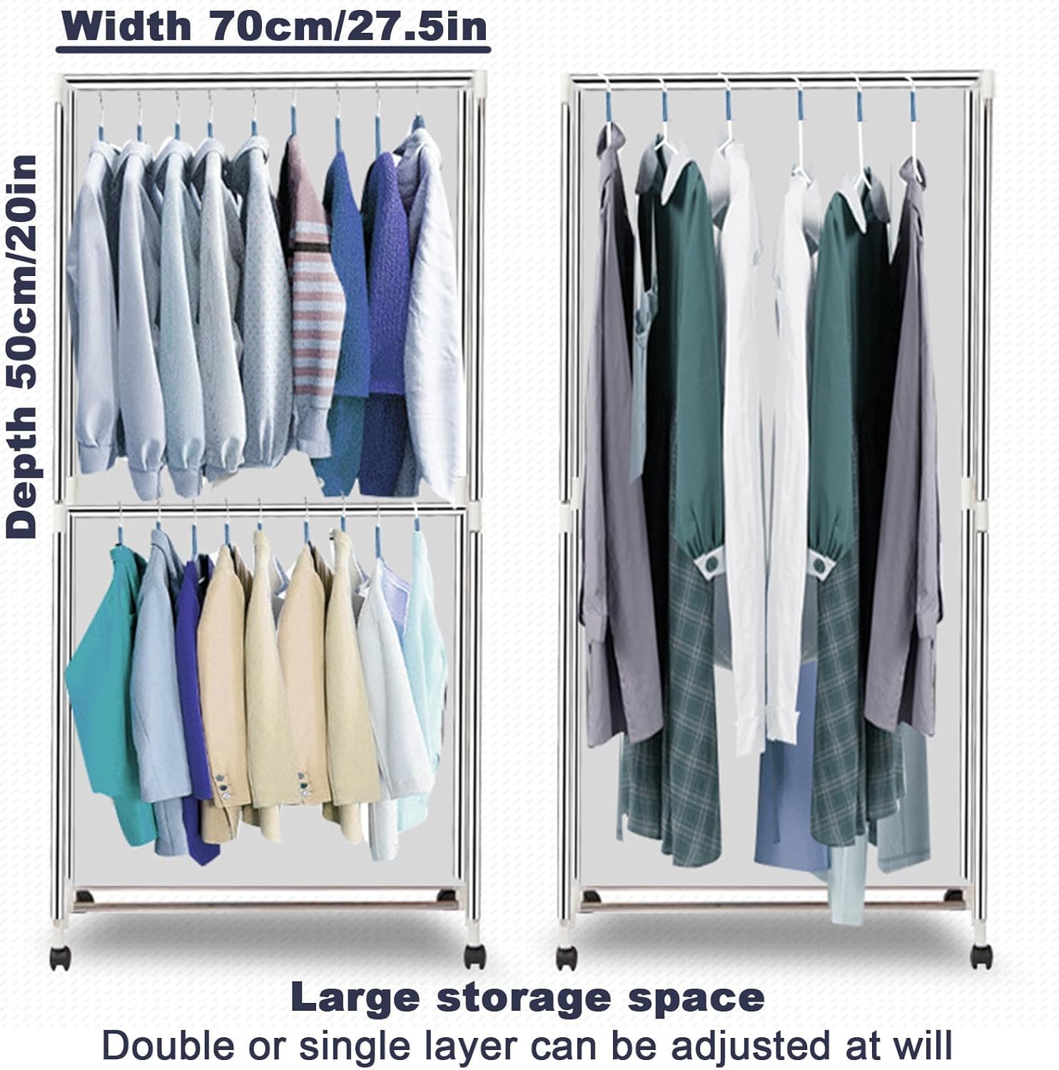 Electric Portable Clothes Dryer,2000W Large Capacity 1/2-Tier Heated Clothes Airer with Cover,Foldable with Overheat Protection,Electric Clothes Drying for Apartments,Families,Dormitories Style-3