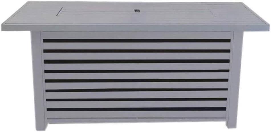 Living Source International Metal Propane/Natural Gas Fire Pit Table in Gray