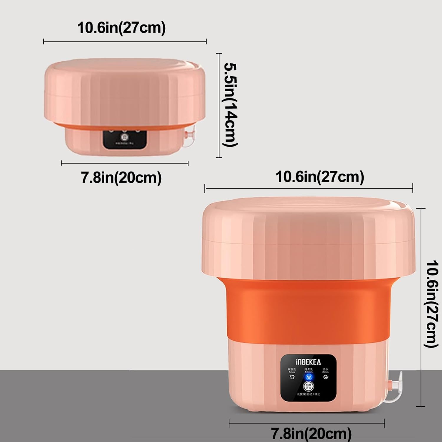 DELURA Portable Washing Machines, Foldable Mini Compact Washing Machine for Underwear or Small Items, Apartment, Dorm, Camping, RV Travel Laundry (Color : A)