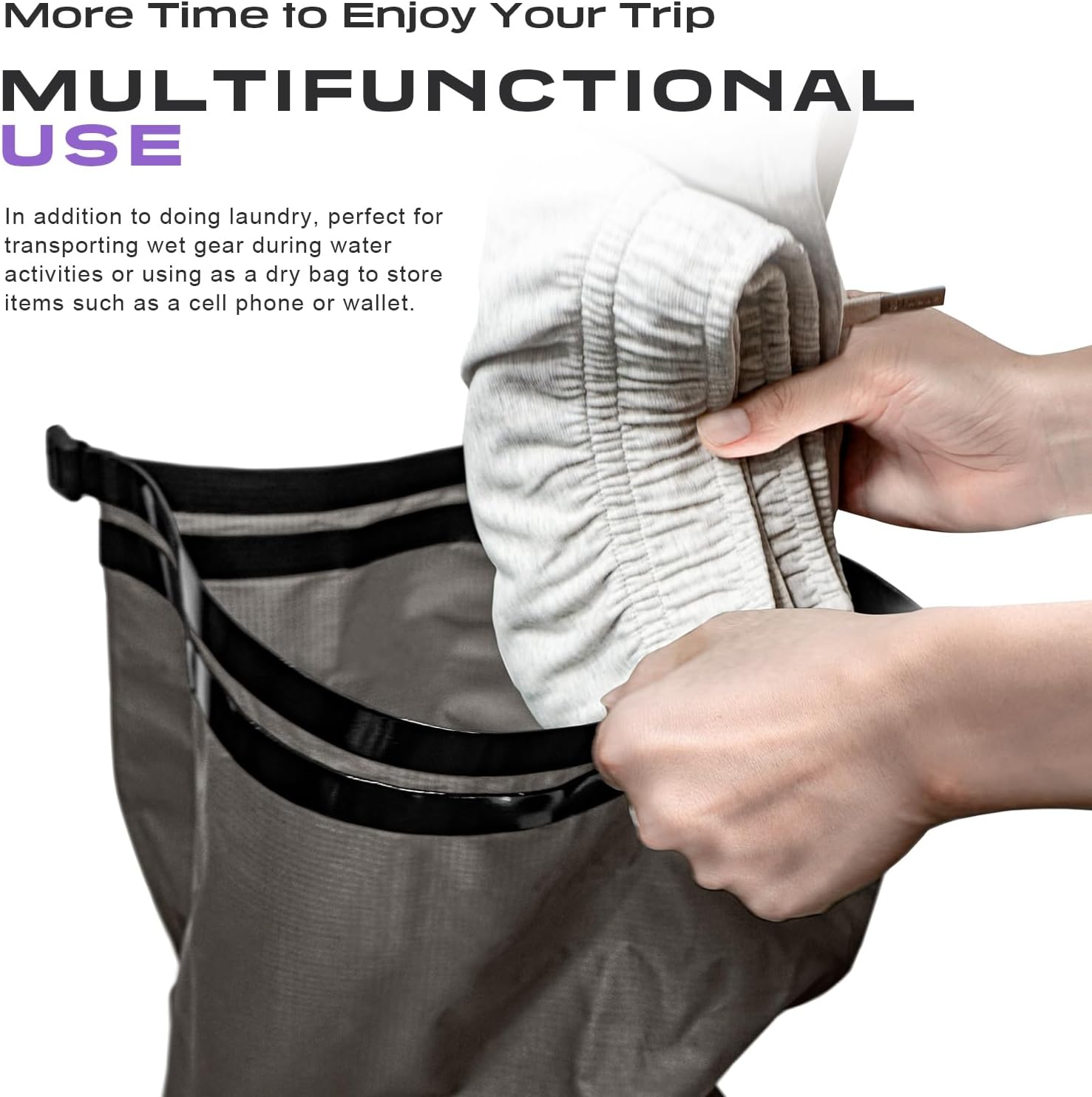 ETROL Wash Bag Portable Washing Machine, Lightweight Manual Washing Machine for Travel, Camping, Laundry, Baby Clothes, Non-Electric, With Bottom Water Outlet and Compartment - L, Green，2PCS