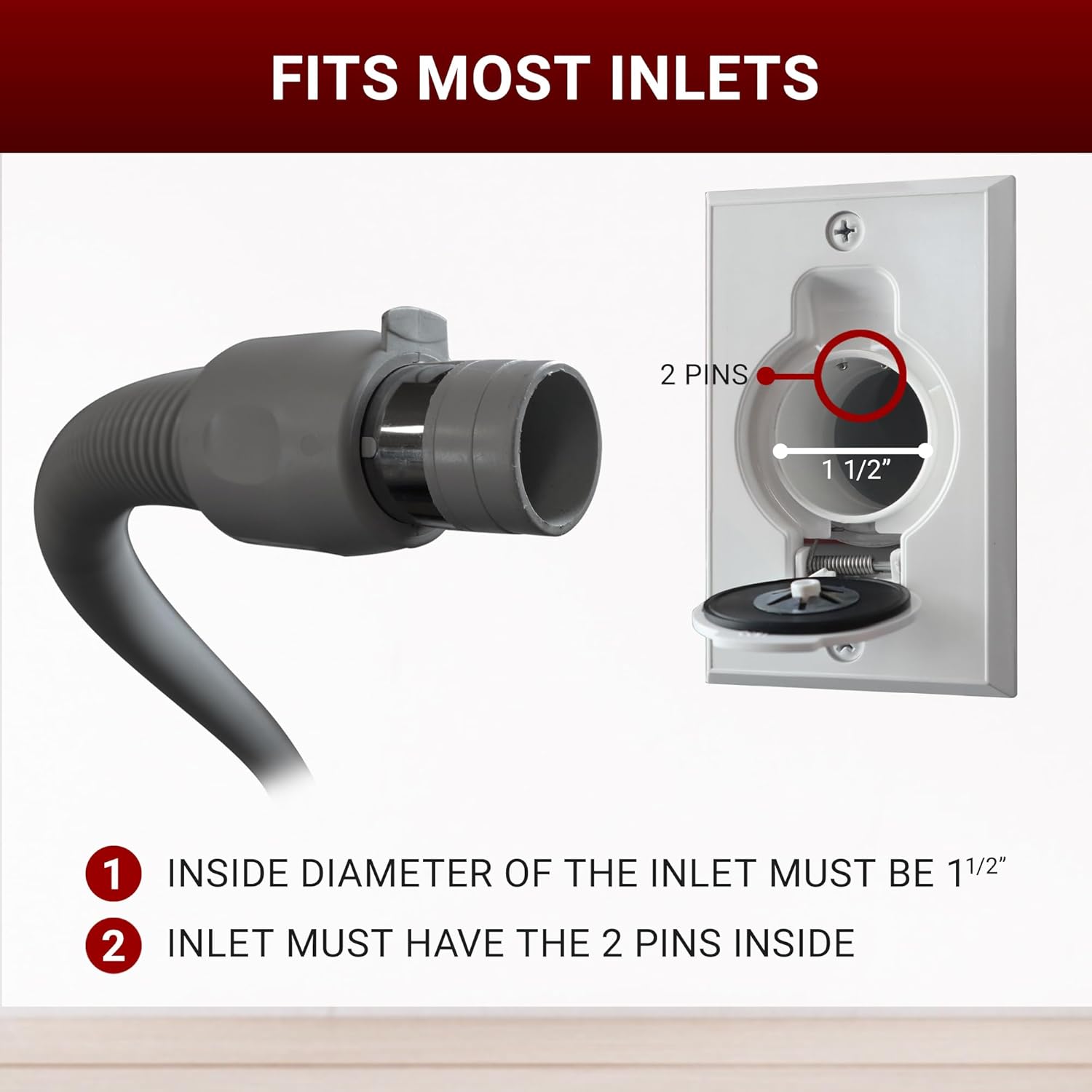 Drainvac Central Vacuum System Kit – Premium Central Vacuum Set with 30-ft Hose, Adjustable Wand, Floor Brush, Upholstery Tools, Mesh Storage Bag, and More – Fits Most Systems