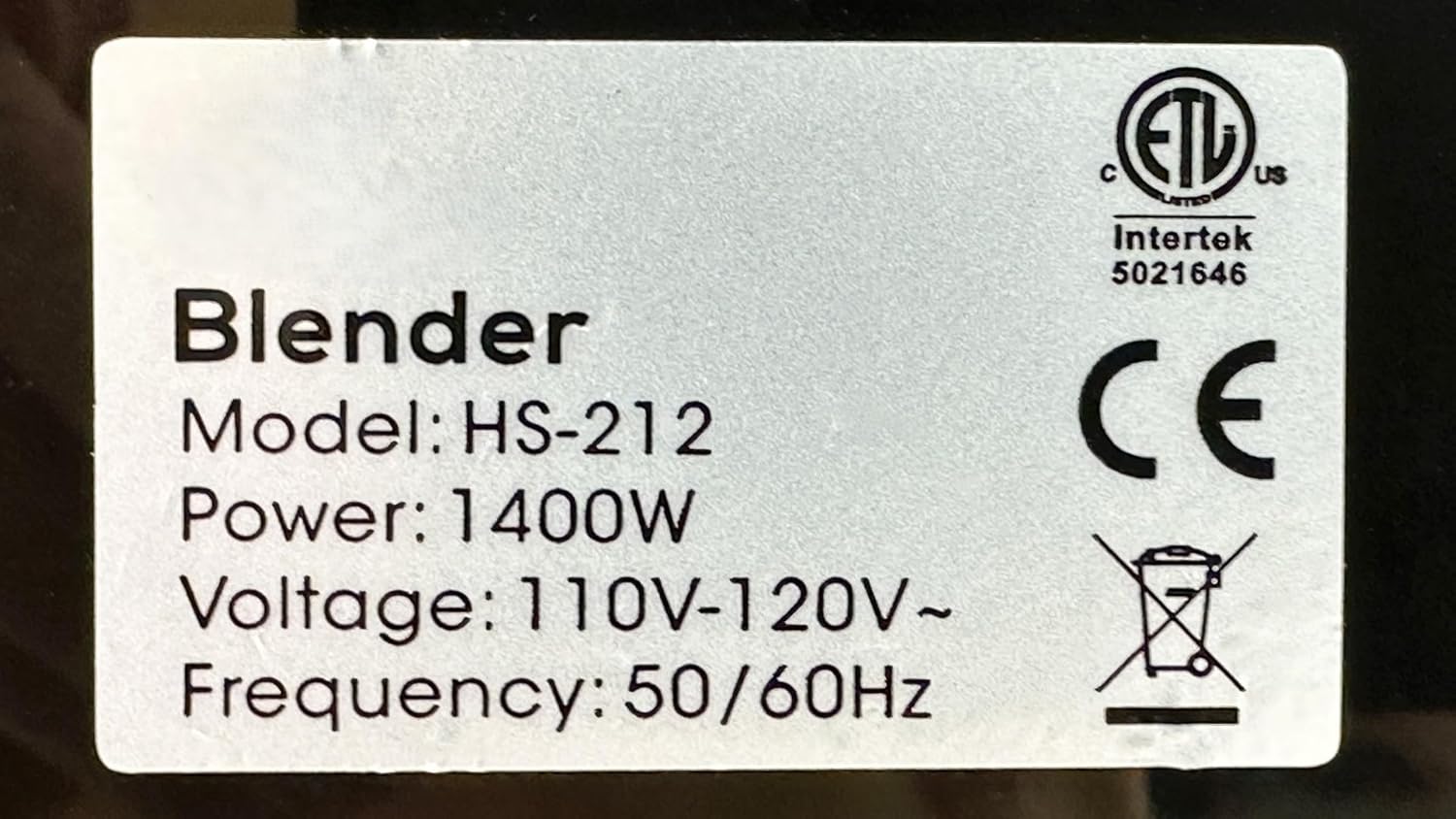 Commercial Heavy Duty Blender, 2000ml BPA-Free Jar, 1400W Motor with Speed Control, HS-212 ETL