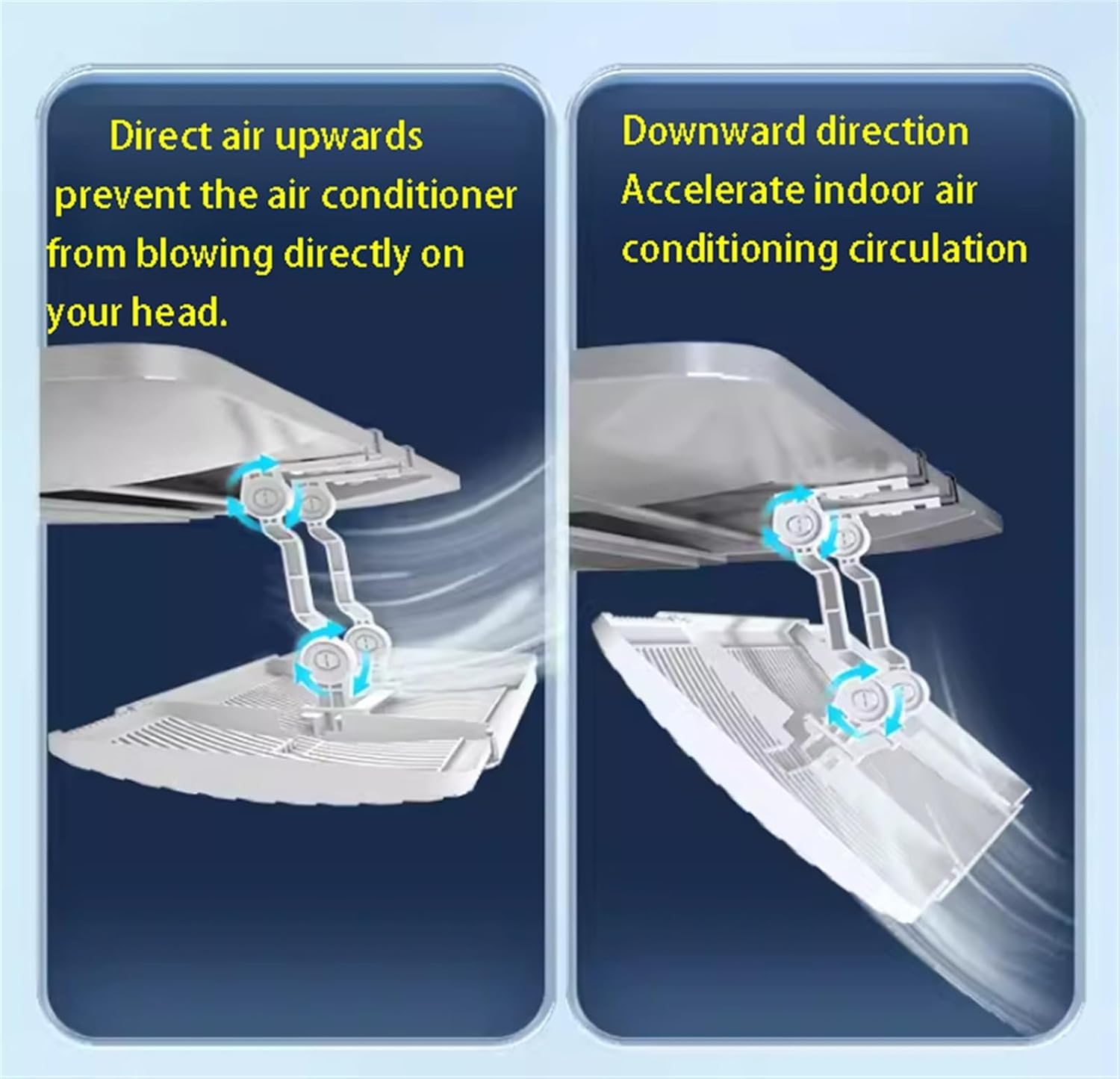 Air conditioning deflector 4 PCS Ceiling Air Conditioner Deflector Vent Deflector for Home Office Public Area, Air Conditioning Baffle Central Air Conditioner'S Register Grille