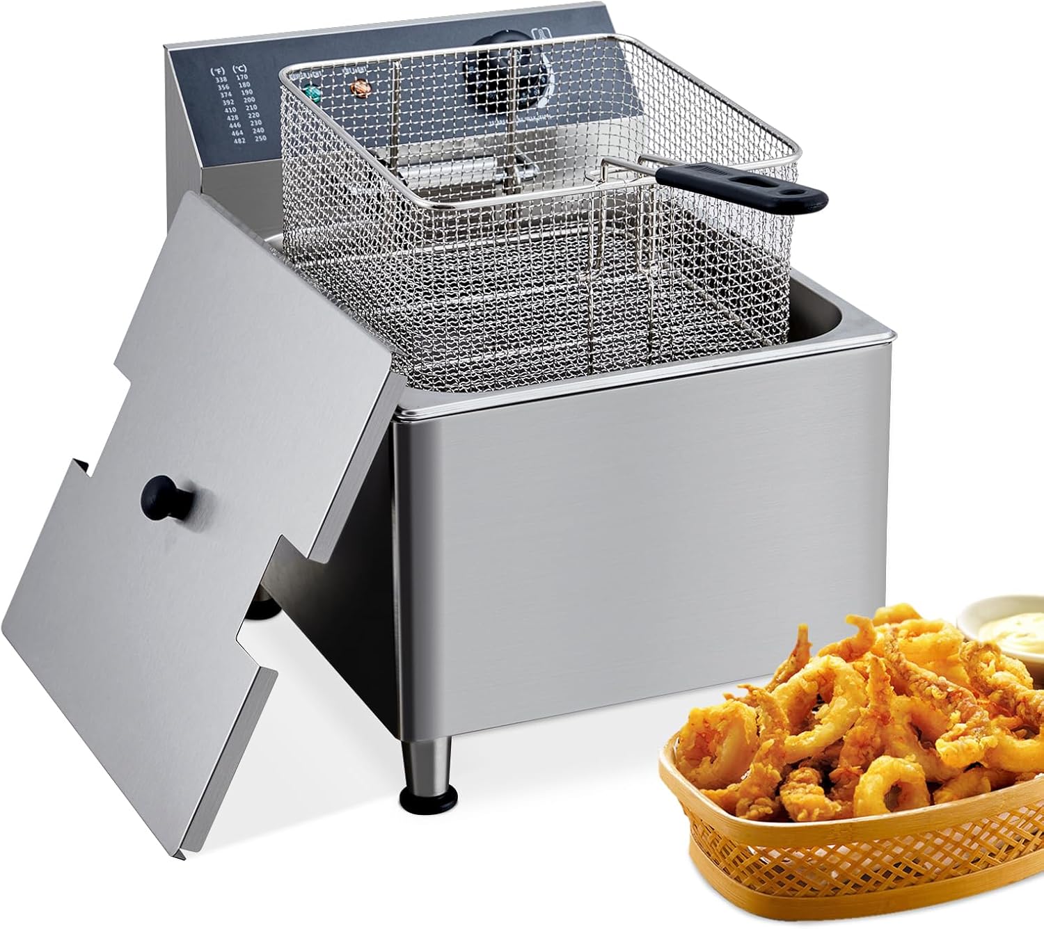 ​​11L Commercial Deep Fryer | 201 Stainless Steel Electric Countertop Fryer with XL Basket | 1700W 110V for Restaurant & Home Use​​