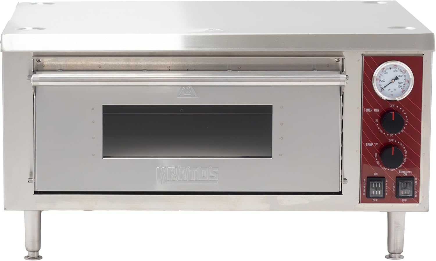 Kratos Commercial Oven, Single-Deck Countertop Electric Pizza/Bakery Oven, Stainless Steel, Cooks 18
