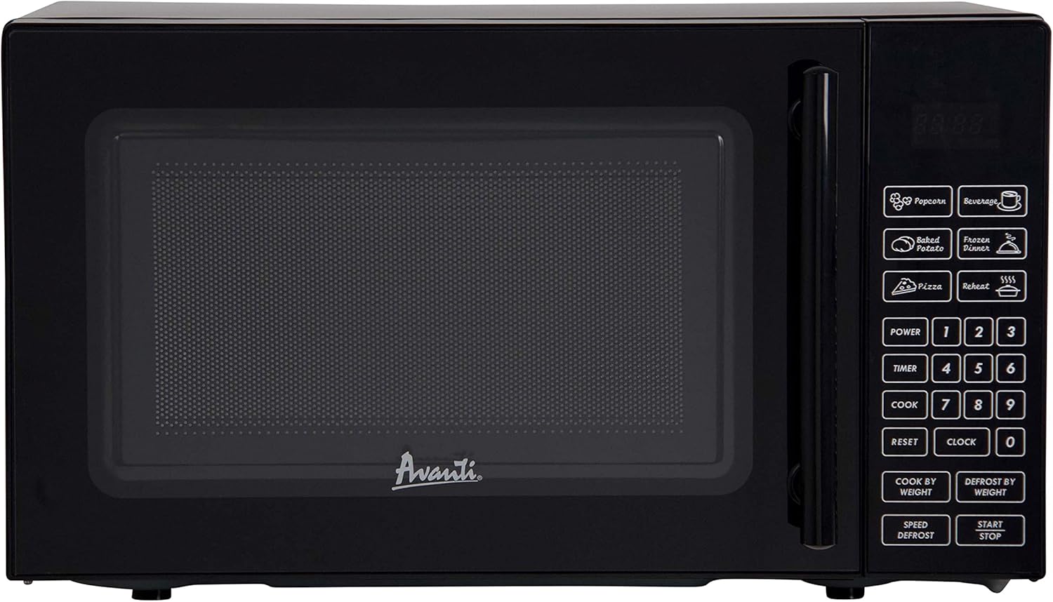 Avanti MT81K1BH Microwave Oven 700-Watts Compact with 6 Pre-Set Cooking Settings, Speed Defrost, Electronic Control Panel and Glass Turntable, 0.8 Cu.Ft., Black