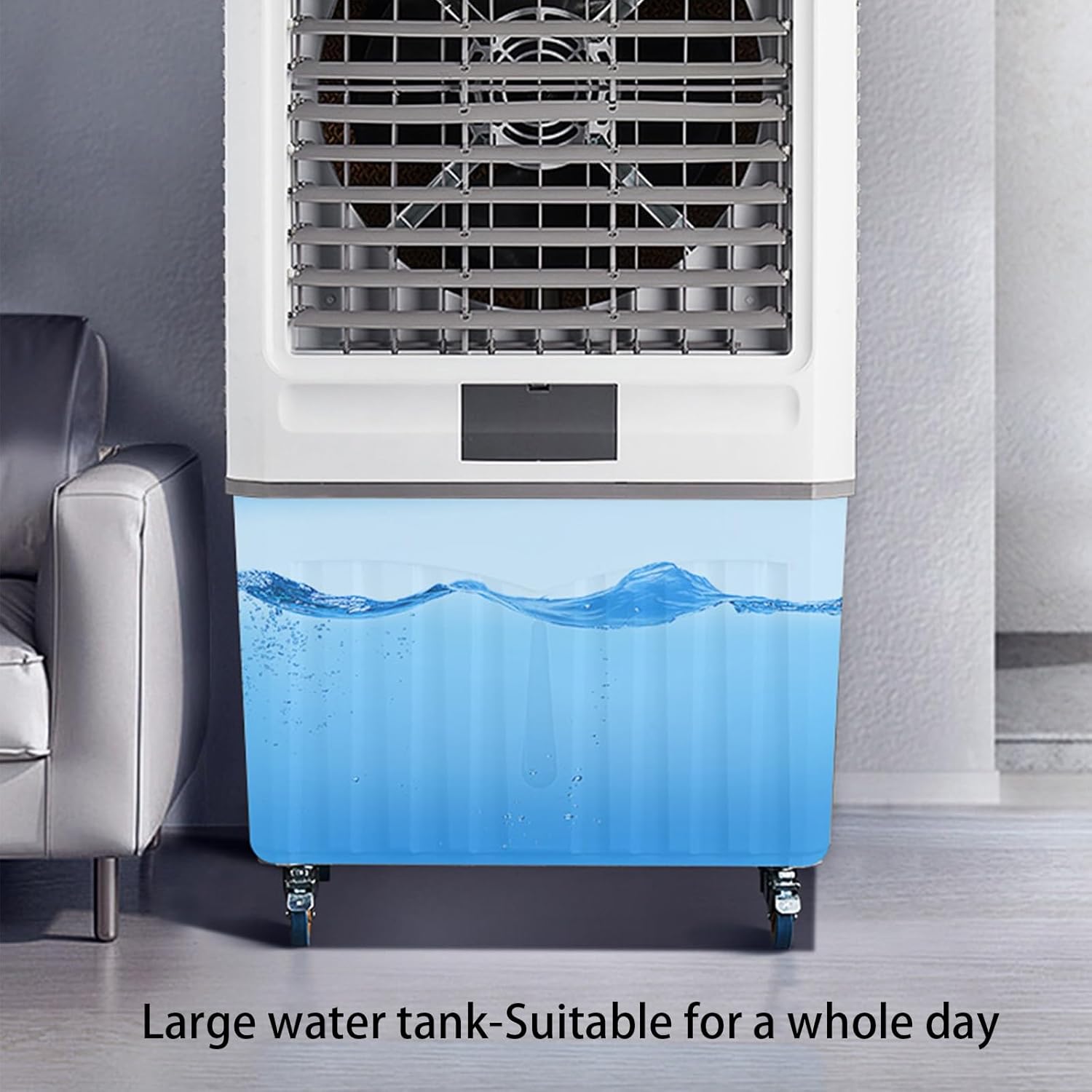 Evaporative Air Cooler, Portable Air Conditioner with Timer and Ice Packs, 3-Speed Windowless Air Conditioner for Room Office(77 * 48 * 151cm)