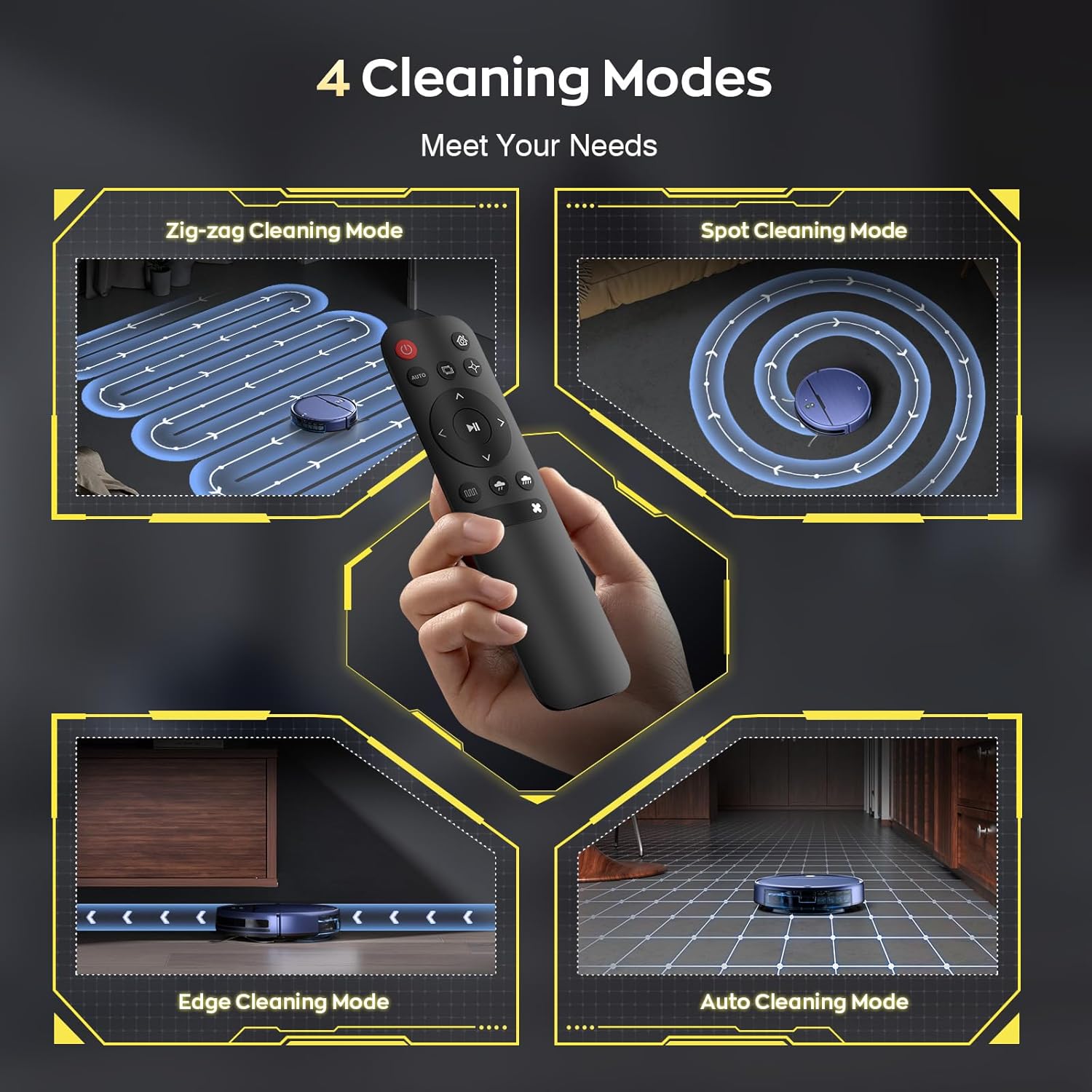 Robot Vacuum and Mop Combo, 2 in 1 Robotic Vacuums Cleaner with WiFi/App, Robot Vacuum with Water Tank, Strong Suction, Schedule, Self-Charging, Quiet, for Hard Floor, Pet Hair, Low Pile Carpet