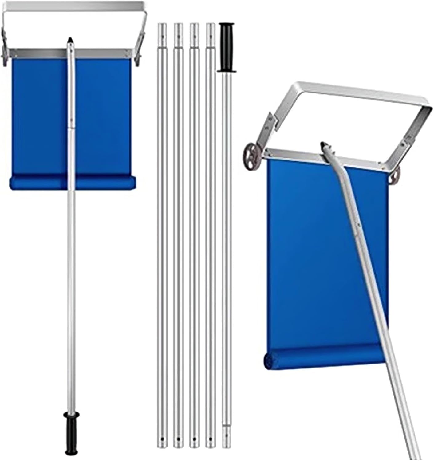 Roof Snow Removal Rake with Wheels, Aluminum Snow Roof Scraper Tool, 21FT Detachable Pole, Smooth Oxford Fabric Snow Slider for Safe Roof Clearing