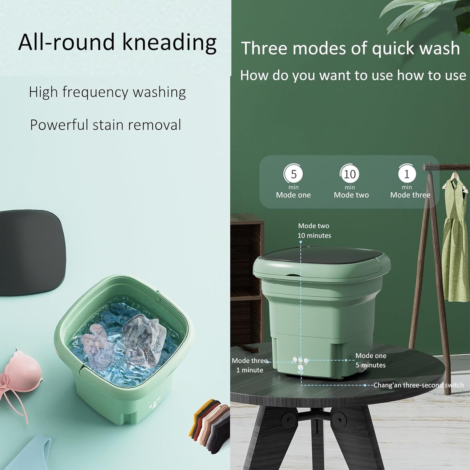 Portable Washing Machine, Mini Foldable Washing Machine, Half Automatic Washer, for Socks, Baby Clothes, Towels, Delicate Items (Color : Blue)