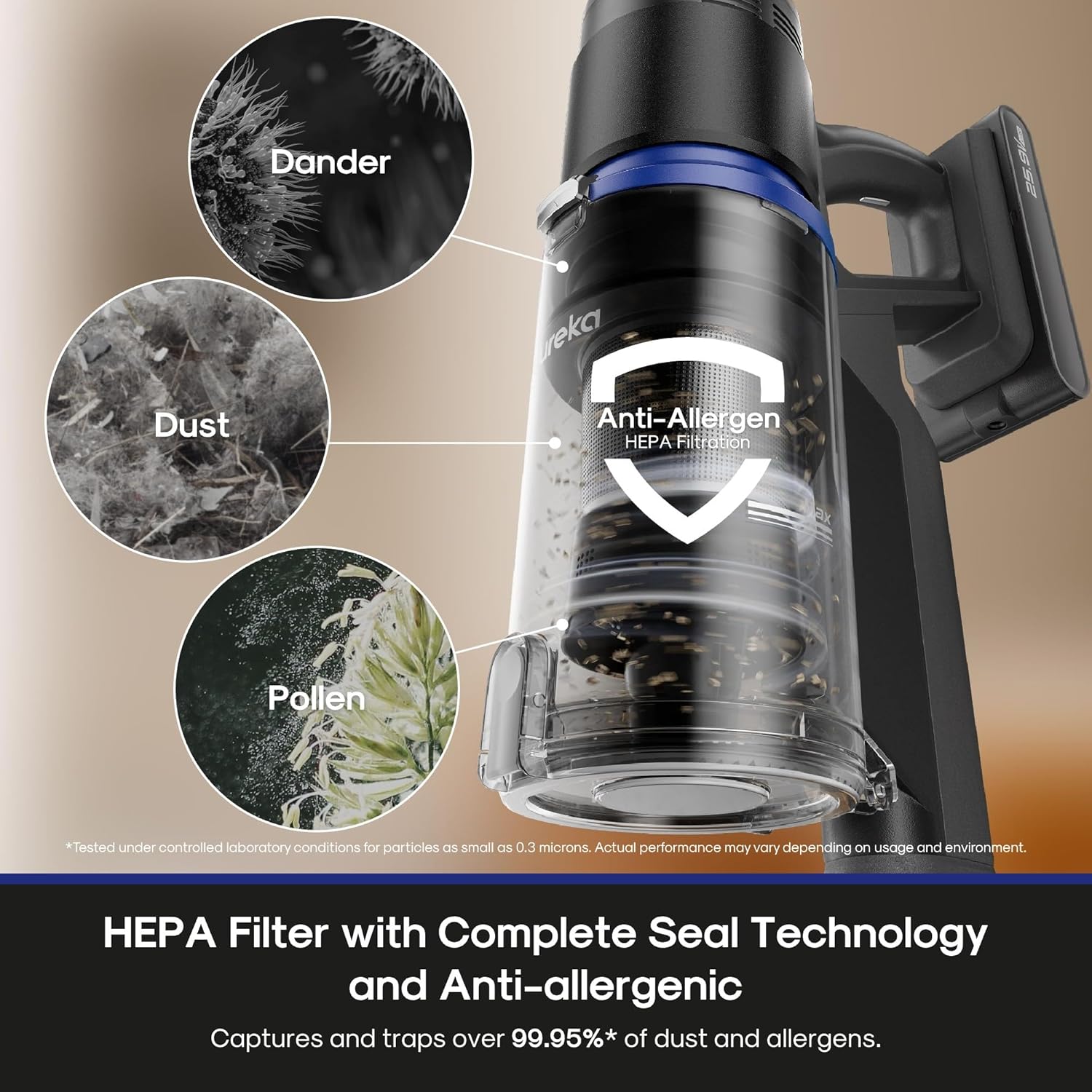 Eureka Cordless Vacuum Cleaner, Anti-Tangle Brushroll, Rechargeable Stick Vacuum, Lightweight for Carpet, Hard Floor, Pet Hair, Black NEC451BL