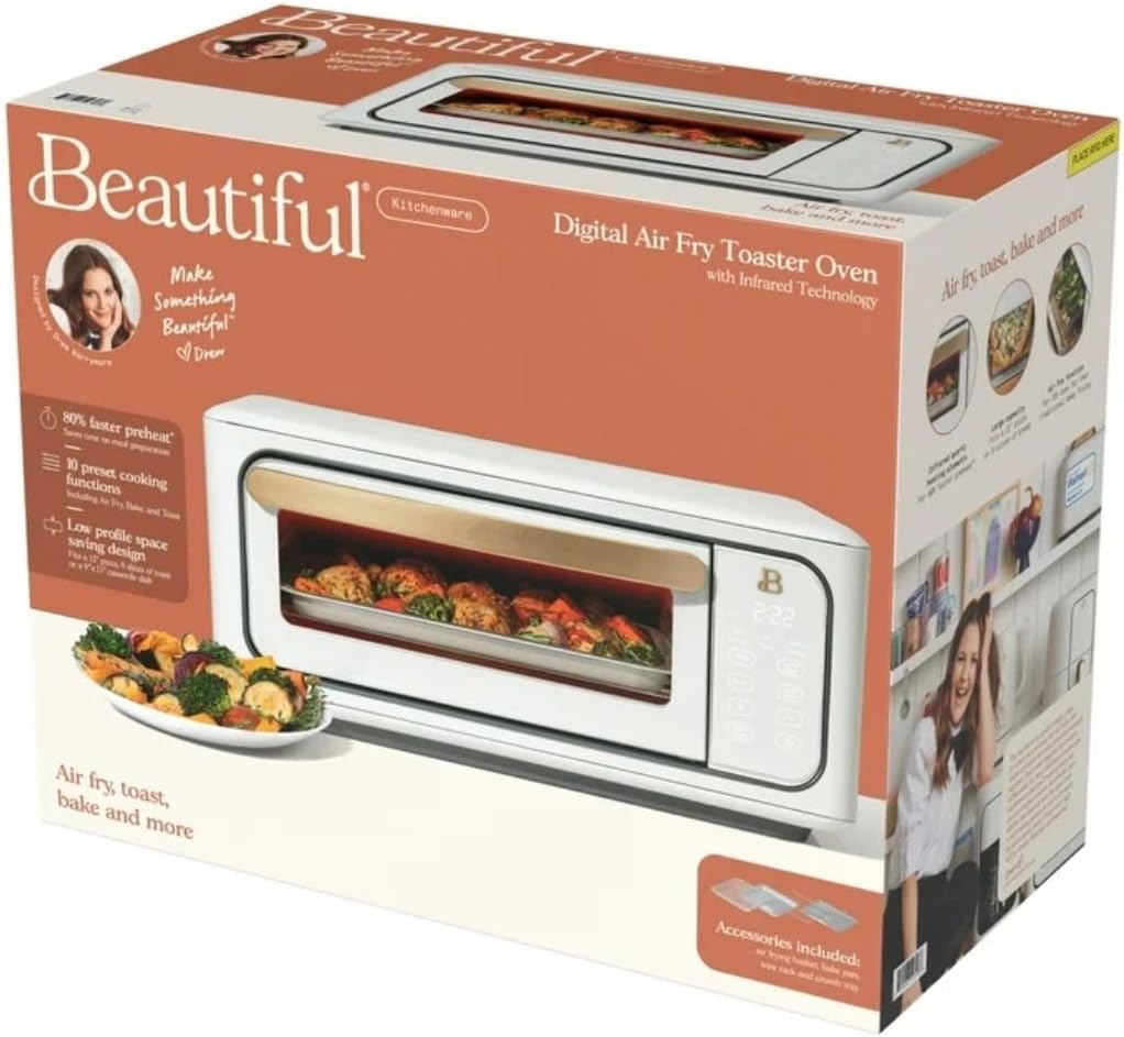 Beautiful Infrared Air Fry Toaster Oven 1800W with 9-Slice Capacity and Multi-Function Cooking