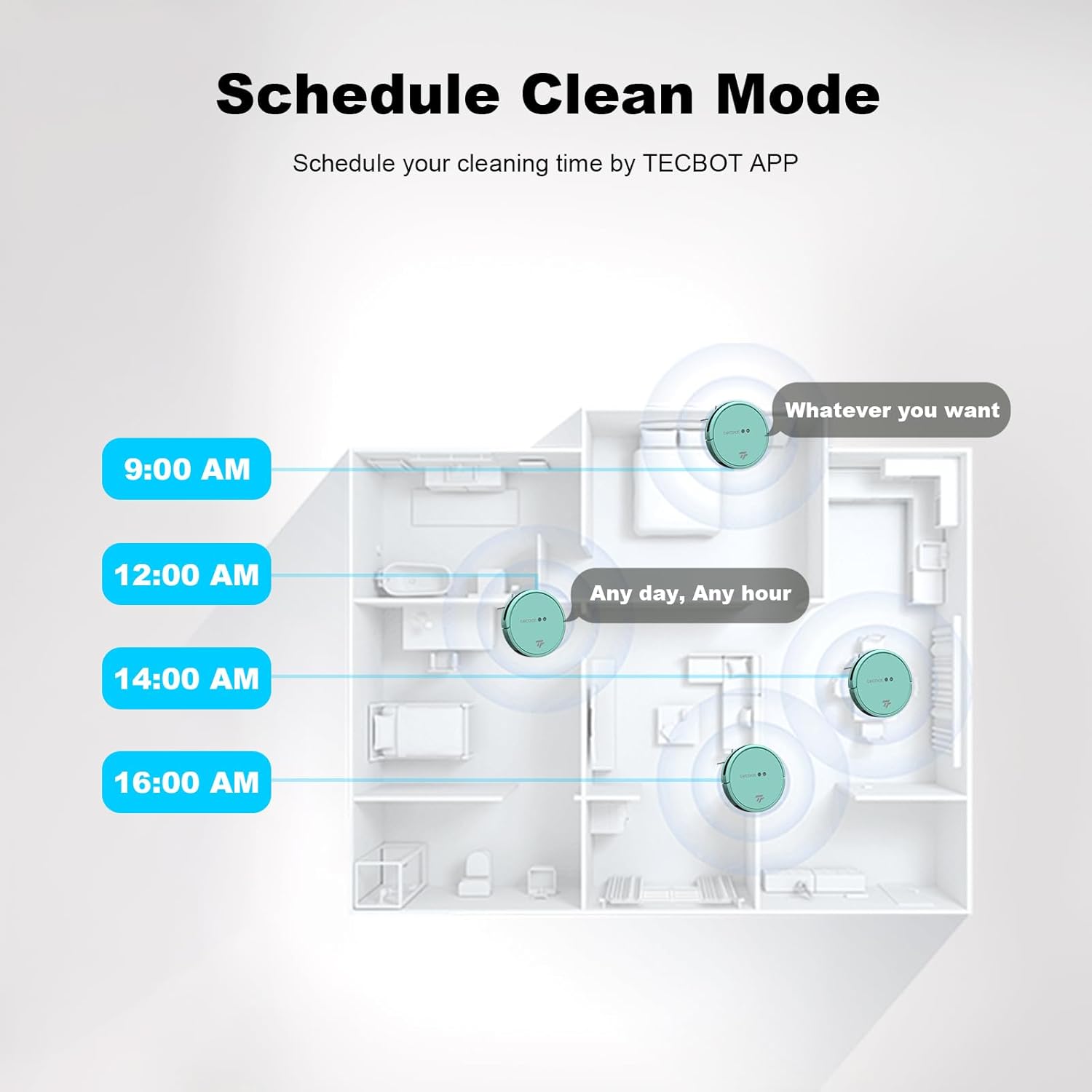 2-in-1 Robot Vacuum Cleaner for Home Slim Body 1800 Pa Suction 100min Runtime Self-Charging Robotic Vacuum and Mop Compatible with WiFi/APP/Button/Remote Control Ideal for Hard Floor, Pet Hair (blue)