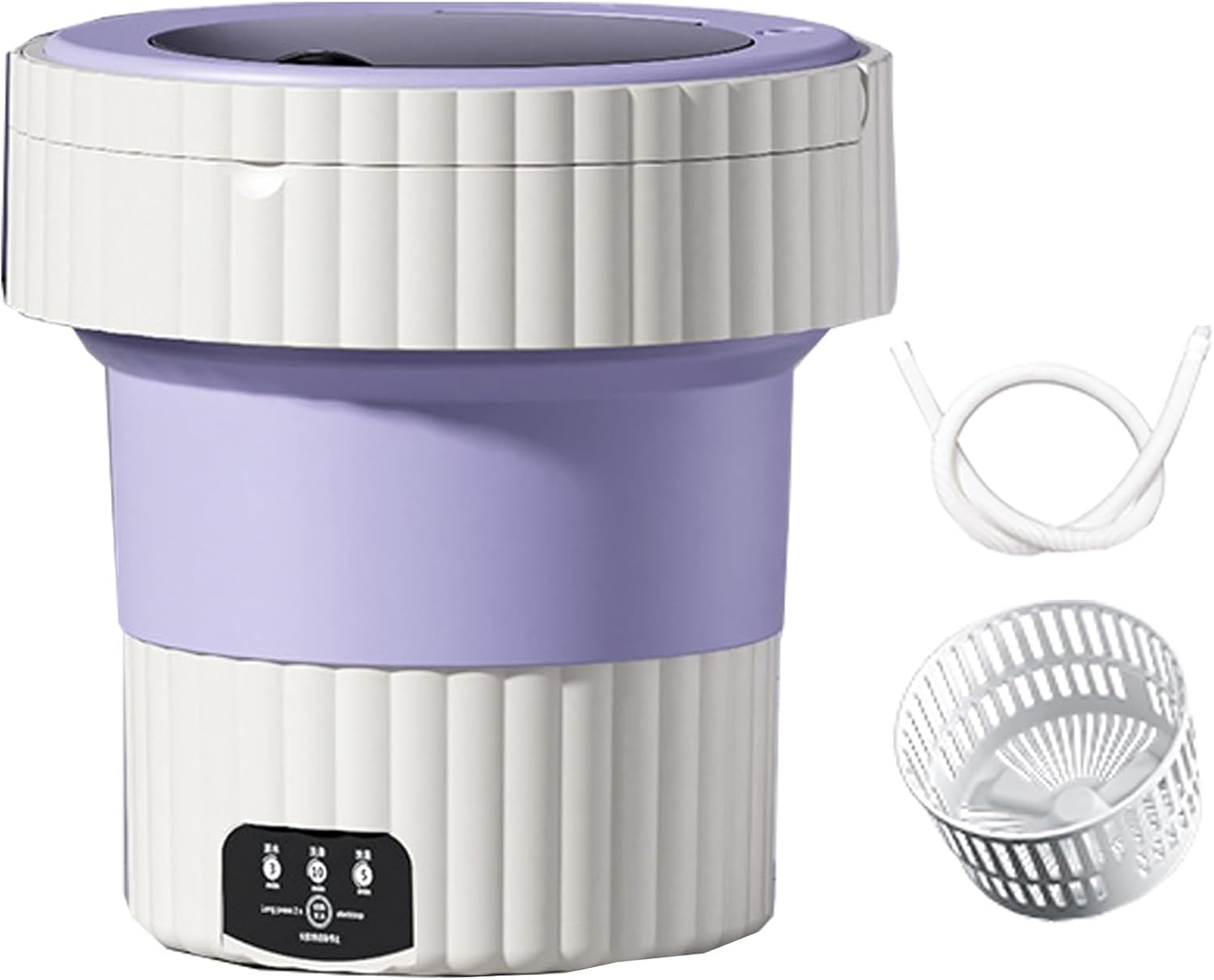 Portable Washing Machine, Foldable Mini Washing Machine, with Soft Spin Dry and Drainage Pipe, for Apartment, Laundry, Camping, Rv, Travel (Color : Purple)