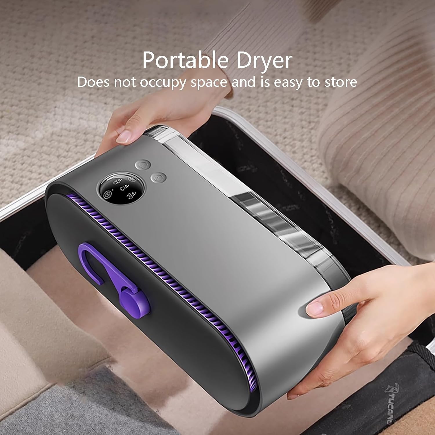 Portable Clothes Dryer, Heated Drying Rack with Timer, Compact Dryer Machine for Laundry Travel Camping Apartment Hotel Dormitory RV