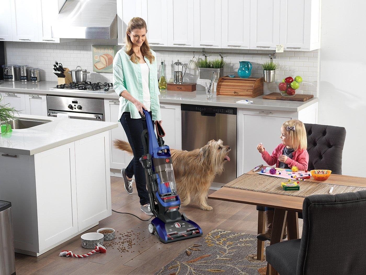 Hoover WindTunnel 2 Whole House Rewind Bagless Vacuum Cleaner, Corded Upright Vac, HEPA Media Filtration, Blocks Allergens and Absorbs Odors, Corded Vacuum Cleaners for Home Use