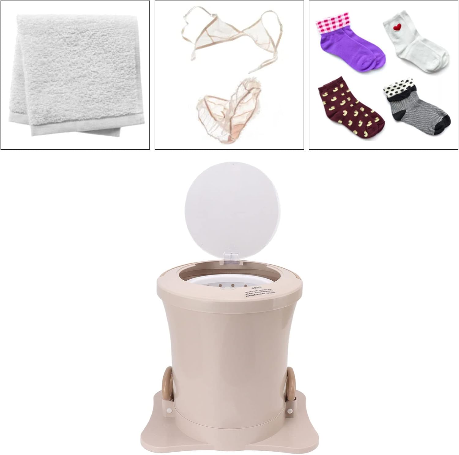 TOPINCN Mini Washing Machine, Portable Dehydrator Mini Small Portable Washer Washing Machin for Apartment, Dorm, Camping, Travel Laundry (Apricot)