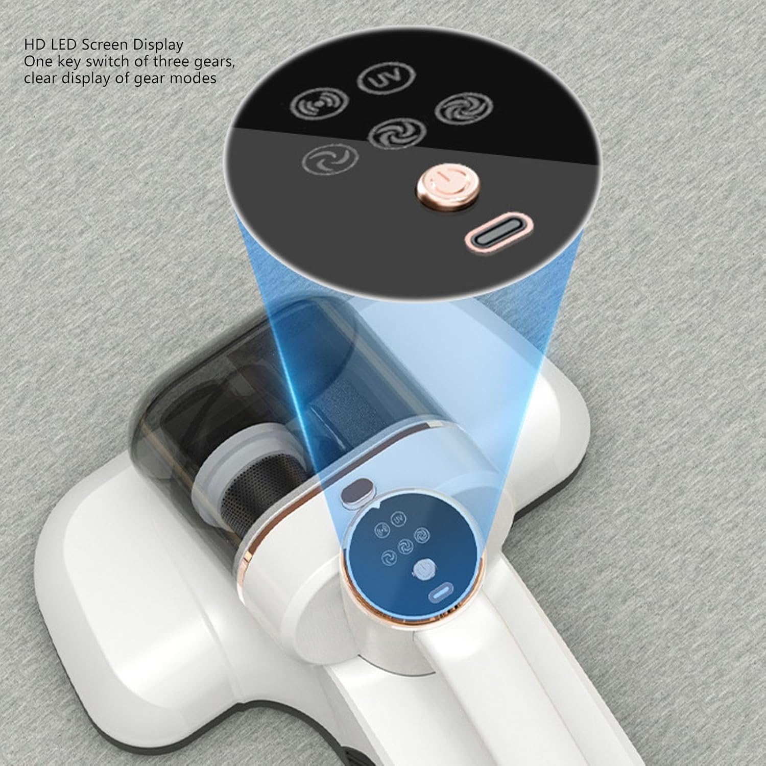 Jeanoko Mattress Vacuum Cleaner, 10Kpa Strong Suction 3 Gears Adjustment with Filter for Sofa Bed Mattress Carpet