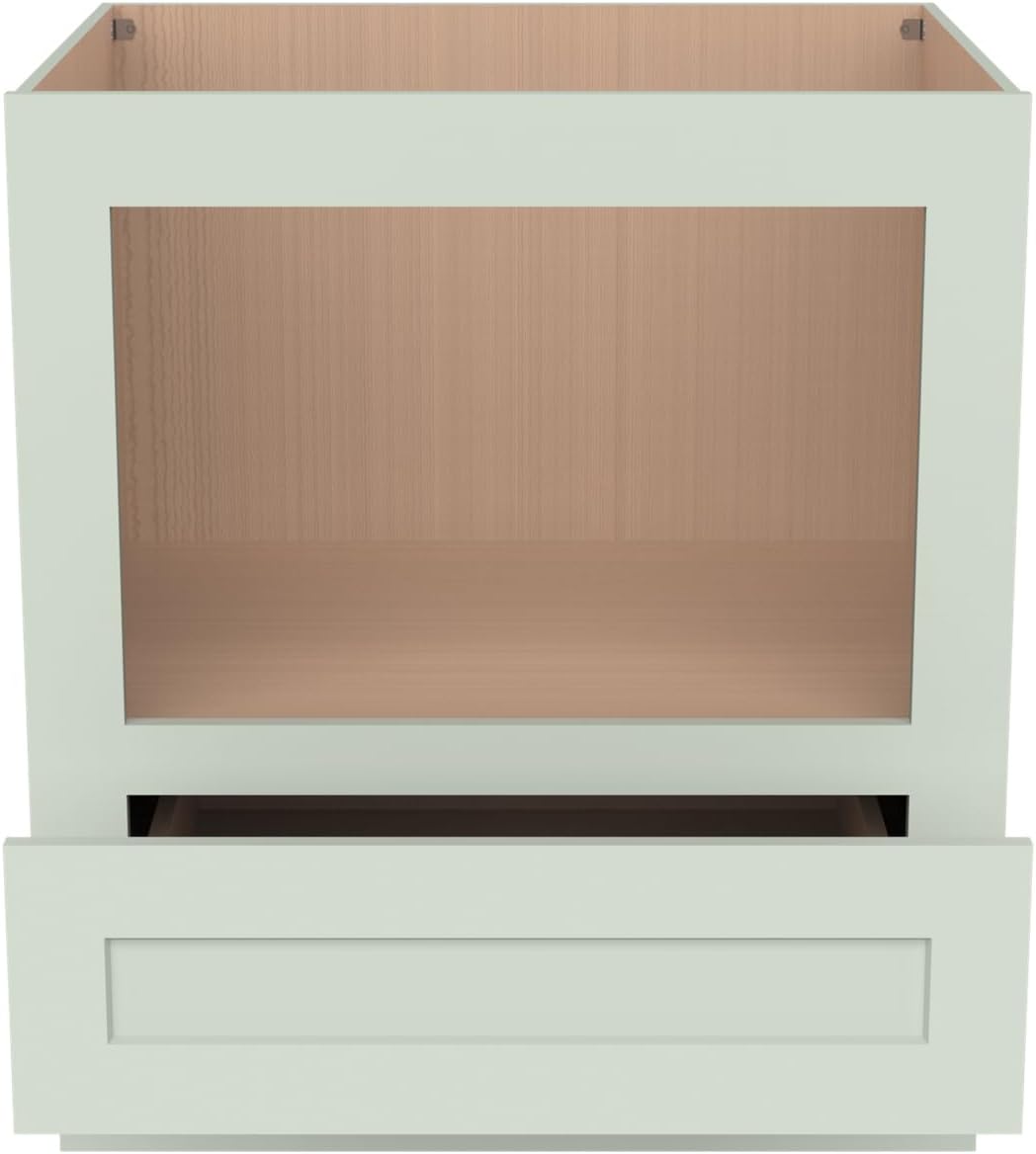 Microwave Base Cabinet – Solid Wood Shaker Style Kitchen Storage Base Unit with Drawer & Soft-Close Doors, RTA Pantry Cupboard for Dining Room, Coffee Bar 30