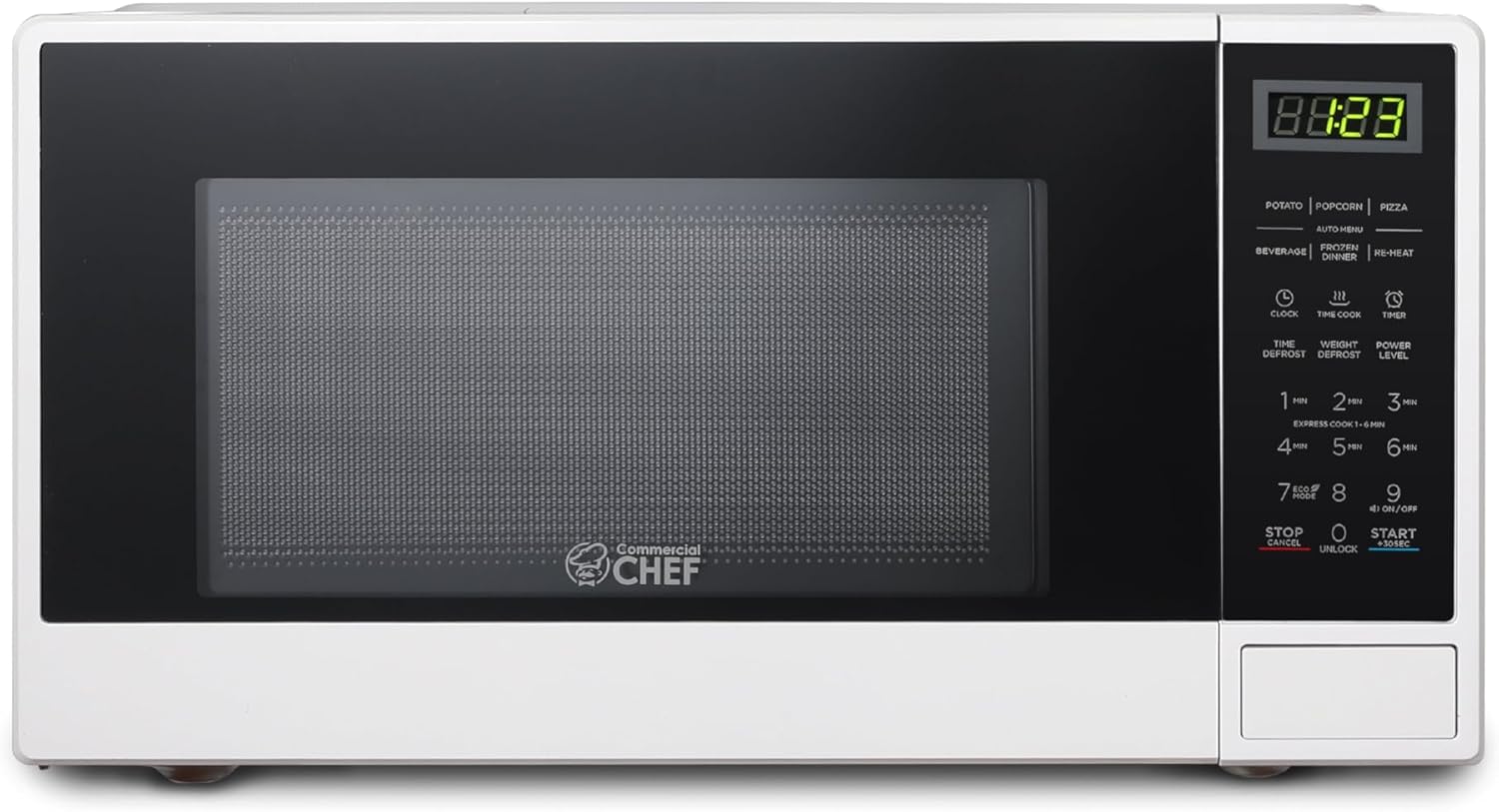 Commercial CHEF Countertop Microwave, 1.1 Cubic feet, White
