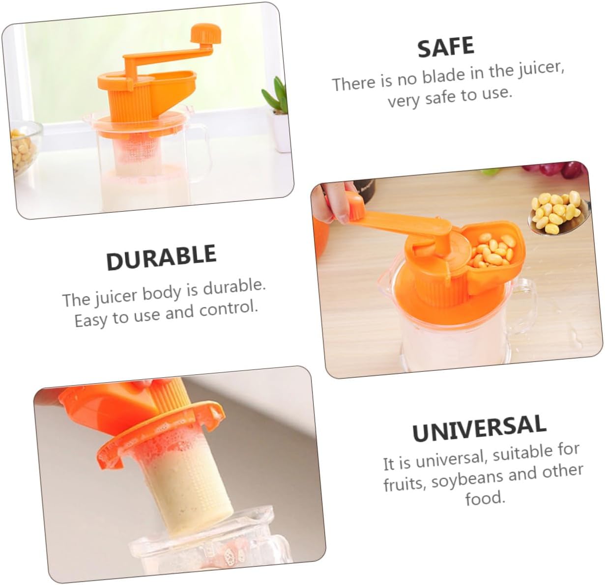 2PCS Manual Soybean Milk Juicer Multi-purpose Household Squeezer Easy to Clean Wear-resistant DIY Fruit Vegetable Extractor for Kitchen Use
