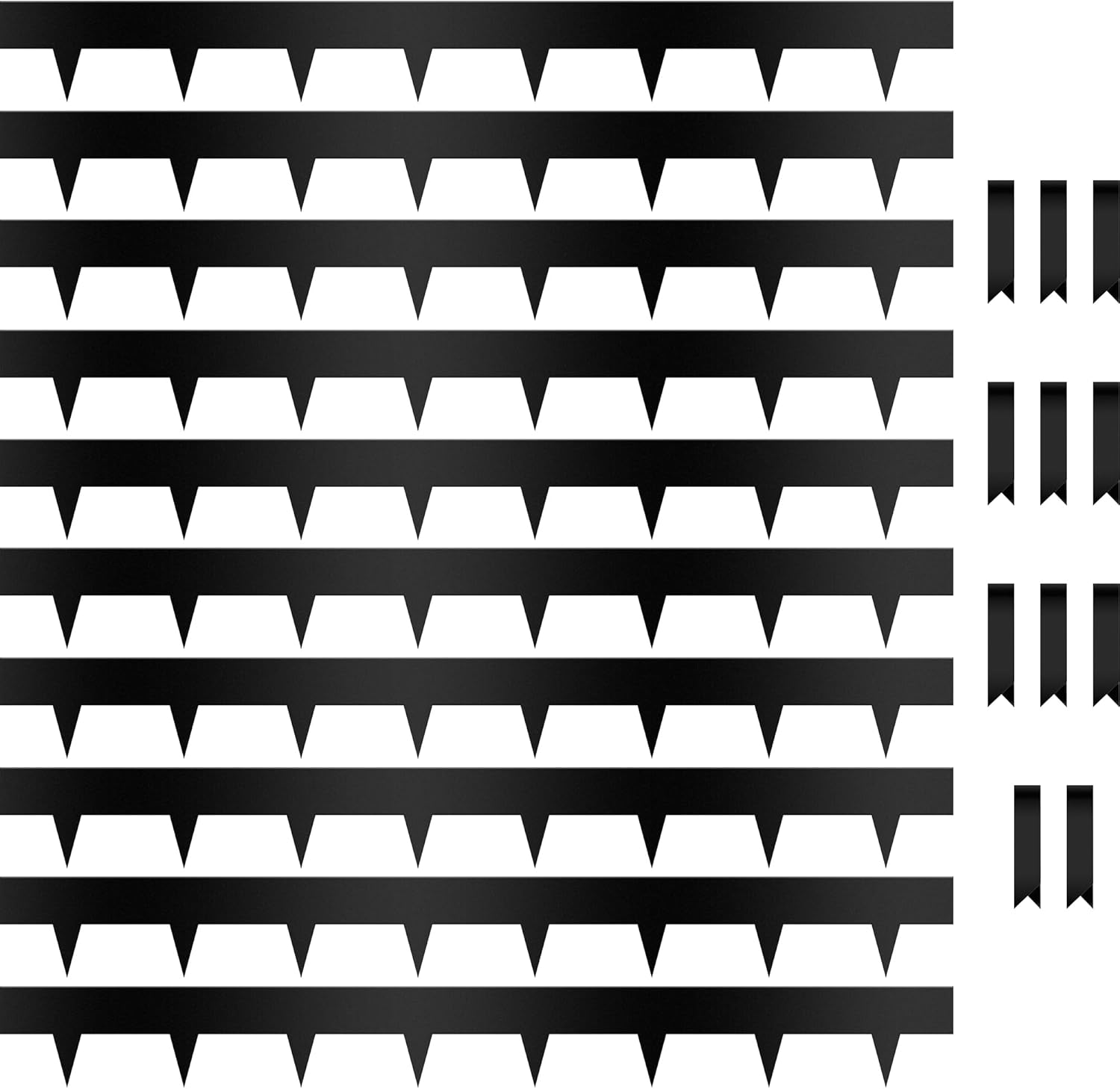 Worth Garden 10-Pack Galvanized Steel Landscape Lawn Edging - 4.5in H Black Powder Coated Bendable Metal Strips - Hammer-in Edging Border w/ 11 Clips - Yard Pathway Divider (33Ft Total)